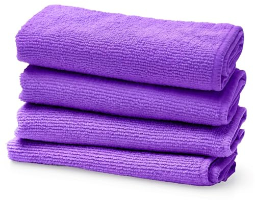 Screen Mom Screen Cleaner Purple Microfiber Cloths (4-Pack) - Microfiber Screens Cleaner Cloths, TV Cleaning Cloth for Electronic Cleaners, Laptop, Computer & Car Screens Cleaning Kit, TV Cleaners