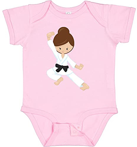 inktastic Karate Girl, Cute Girl, Black Belt, Brown Hair Baby Bodysuit 6 Months 0080 Pink 39dc9