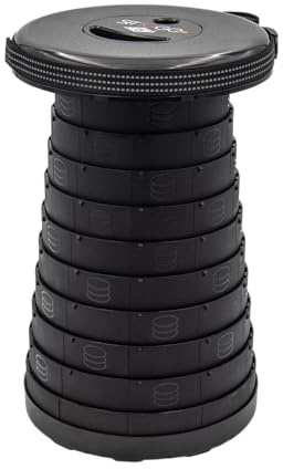 Wedo SITTOGO®NXT Tabouret télescopique de Camping certifié TÜV & GS, deuxième génération, Poids amélioré, capacité de Charge 1,27 kg, 150 kg, Couleur : Noir