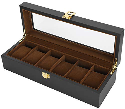 HOHXFYP Bo?tier de Montre,Bo?tier de Montre en Bois Durable et R¨¦sistant ? 6 Fentes,Bo?te de Montre ? Fond Antid¨¦rapant,pour Collection de Montres