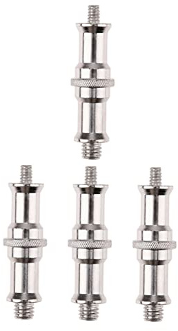 Mobestech Adaptador de Tornillo para Soporte de Luz de Hierro Plata, Precisión y Fácil Montaje para Configuración de Fotografía 4 Piezas Incluidas