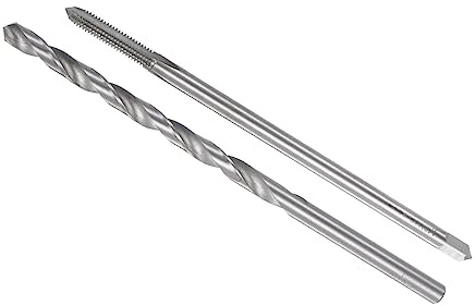 CoCud Gängborr och borrset M6 x 1 gänga 150 mm längd gängborr 6 mm borr metrisk extra lång maskinskruv gängborr och roterande borr – (för gängskärning) 1 set