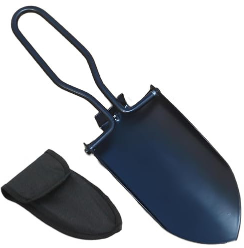 Mini pala de acero inoxidable, pala plegable pequeña, de acero inoxidable, plegable con bolsillo para cinturón, para jardín, camping, exterior