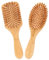 AKONE Cepillo para el pelo de bambú, 2 unidades, cepillo de pelo natural de madera, cepillos con cabeza redonda y dientes de bambú, peine con almohadilla de aire, sin daños en el cabello, cepillo de