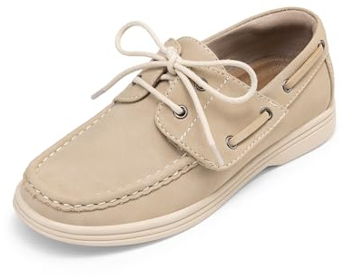 DREAM PAIRS Chaussures de bateau pour garçon, chaussures de loisirs scolaires (tout-petit/tout-petit/écolière), kaki, 30 EU
