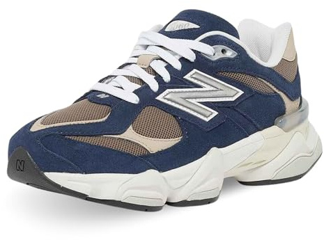 New Balance Kinder 9060 Sneaker, Blau/Braun/Blau, 7 Big Kid