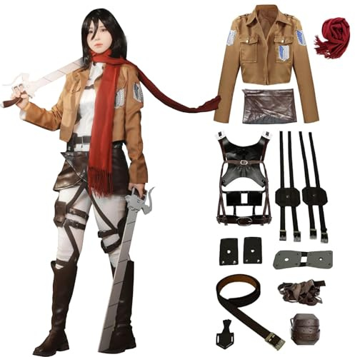 CR ROLECOS Cosplay Anime Cosplay Survey Corps Uniform Scout Regiment Costumes Anime Outfit for Halloween XL