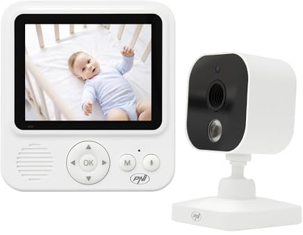 PNI Video Baby Monitor BM280 2,8 tums skärm trådlös 2,4 GHz, temperatursensor, VOX, mörkerseende, zoomfunktion, vaggvisor