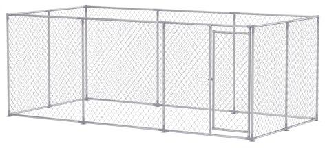 NAIZY Hundekäfig 400x200x165 cm Groß Hundelaufstall mit Tür Welpenlaufstall Hundehütte Outdoor & Indoor Hundezwinger Hundezaun, Rechteckig