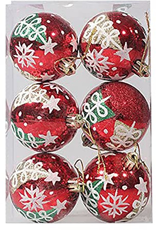 Weihnachtsbaumkugeln aus Kunststoff 6 Stück, Bruchsichere Frost und Wetterfest Outdoor Weihnachtkugeln, Weihnachtsdeko Langlebig & Wiederverwendbar für Weihnachtsbaum Dekoration Indoor Outdoor,6cm,AB