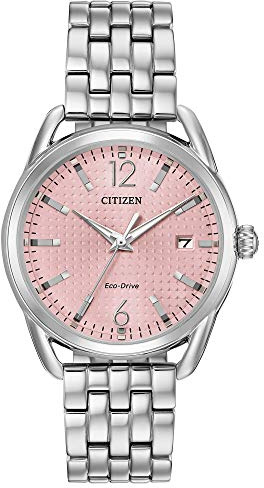 Citizen Women's Eco-Drive Dress Classic Watch in Stainless Steel, Pink Dial, 36mm (Model: FE6080-71X)