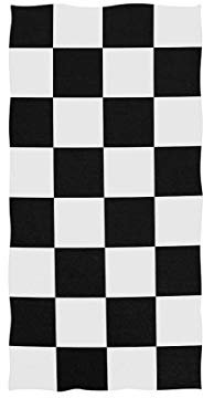 EZIOLY Handtuch für Salon, Fitnessstudio, Spa oder Restaurant, Schwarz/Weiß kariert