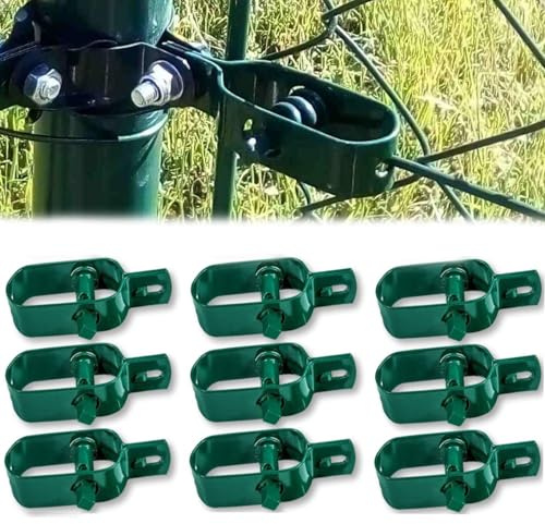 Amagabeli Garden Home 10 Piezas Tensor de Alambre 2# 95MM, Tensores para Malla de Alambre de Acero Galvanizado, Tensor de Alambre con Trinquete para Tela Metalica, Vallas, Emparrados, Jardin (Verde)
