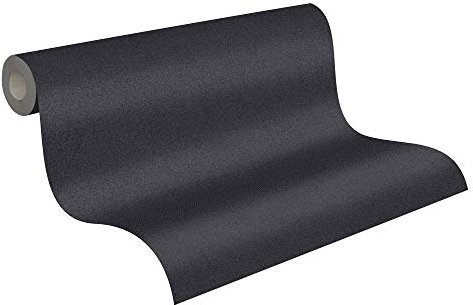 A.S. Création Vliestapete New Elegance Deutschland tapeziert Unitapete einfarbig 10,05 m x 0,53 m schwarz 375554 37555-4
