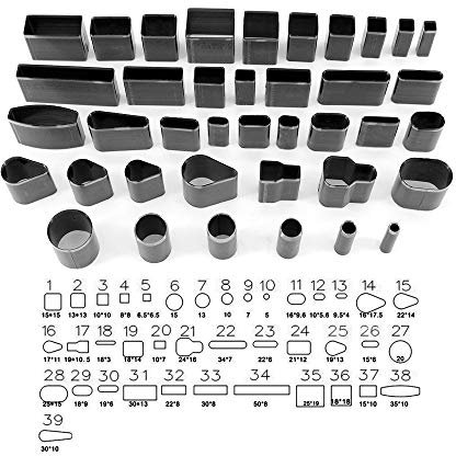 Yuhtech Stanze Ablochen auf Leder, 39 Pcs Leder Bastelset EIN Loch Stanzgerät Werkzeug handgefertigt DIY