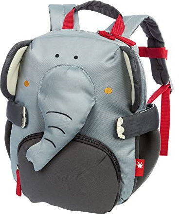 SIGIKID 25256 Kinderrucksack Elefant, Kindergarten-Rucksack: robust, leicht, kindgerecht, für Kita, Krippe, Ausflüge, Freizeit, für Kinder von 2 - 5 Jahren, Grau/Elefant 29x26x13 cm, 5,2 l