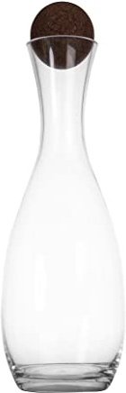Sagaform Nature Karaffe aus Glas mit einem Korkstopfen in der Farbe Transparent-Braun 1,5L, Maße: 11,5cm x 11,5cm x 32,5cm, 5018326