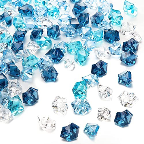 MUYAPAY 150 Piezas de Rocas de Hielo Trituradas Falsas,Cubitos de Hielo de Imitación, Piedras de Cristal Acrílico, Gemas de Cristal de Diamante para Relleno de Jarrón,decoración de Bodas