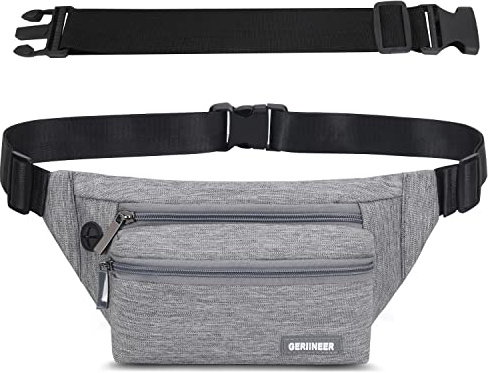 Sac Banane Homme Femme Ville De Sécurité pour Voyage Ou Outdoor Sport Sacoche Banane de Sport Ceinture de Course avec Ceinture allongée de 30 cm