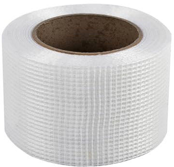 Ruban à Mailles en Fibre de Verre, Jonction en Fibre de Verre Auto-Adhésive Haute Résistance et Rouleau de Tissu de Ruban de Plâtrage pour Remplissage Fissures et Réparation Joints-5 cm x 90 m