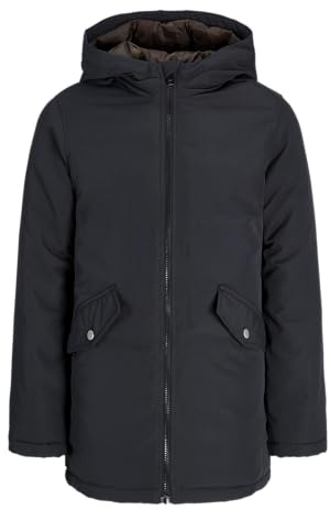 JACK & JONES Giacca Jjloop Jnr parka da uomo, Nero, 140 cm
