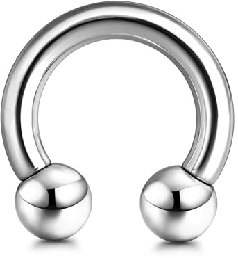 BodyBonita G23 Titanio Piercing Septum 6G 8G 12G - Pinzas de Barra Circular de Herradura Estirado Pinchador Piercing Nariz Aro Piercing Pendientes de Titanio ASTM F136 Para Mujer y Hombre