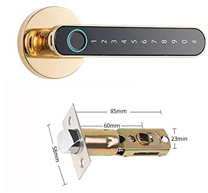 Smart Lock, Tuya Blocco porta elettronico con impronta digitale Smart Password Maniglia Blocco APP Sblocco Ingresso senza chiave Serratura antifurto, per Camera da letto Hotel Ufficio Appartamento