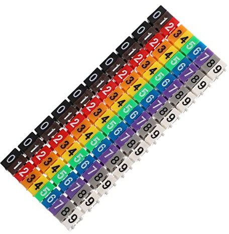 HOMSFOU 100pcs Cable Labels and Identification Tags for USB Cords, 6mm Numbered Wire Markers 0-9, Cable Management Accessories for Home and Office