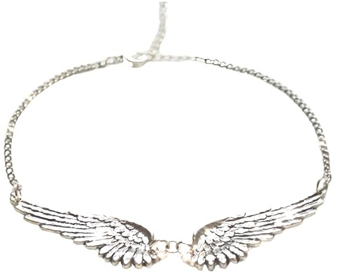 Unified Jewellery Silver Plated Angel Wings Necklace For Women, Double Wing Pendant, Adjustable Chain, Fashion Jewellery B44