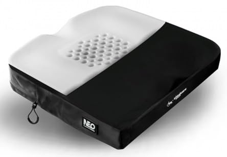 Cojín Antiescaras para Silla de Ruedas, Postural Mayores, Nuevo Modelo, Viscoelástico, Espuma viscolelastica, Incluye Dos Fundas Impermeables, Negro, Ignifugo (40x42)