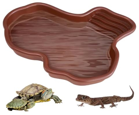 Wuzdy Gamelle Reptile, Grand Bol d'eau pour Reptiles, Bol De Nourriture pour Reptiles, Grande Piscine pour Tortue, Utilisé pour Abreuver Et Baigner Les Tortues, Les Geckos Et Autres Reptiles