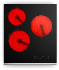 Klarstein Verosteel Piani Cottura in Vetroceramica - 45 cm, 3 Zone, Touch Slider, Timer, Blocco Bambini, Superficie Facile da Pulire, Design Minimal, Piano Cottura Elettrico Vetroceramica