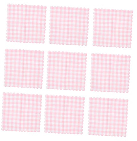Ciieeo 100 Stück Pack Einweg Servietten Pastell Karomuster Rosa Einweg-papierservietten mit Wellrand für Hochzeit Geburtstag Babyparty Picknick Tischdekoration