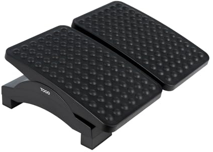 TOOQ TQFR0604-B - Repose-pieds réglable en hauteur et inclinaison, Noir