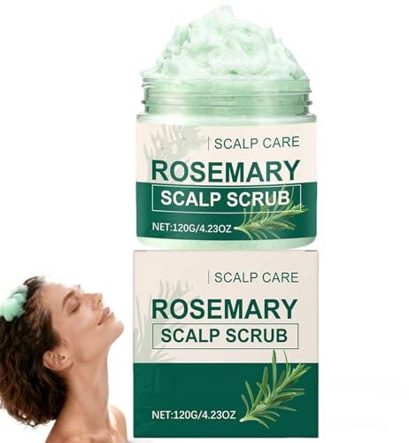 Exfoliante exfoliante de romero para el cuero cabelludo, limpiador y nutritivo profundo para eliminar suavemente la caspa y las impurezas, cuidado del cuero cabelludo equilibrado en sebo. (1 unidad)