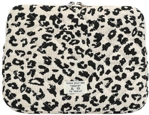Starnearby Housse pour Ordinateur Portable à Imprimé Léopard, Pochette Ordinateur Matelassée 13-14 Pouces, Compatible avec Macbook Air 13 Pouces, Macbook Pro 13 14 Pouces, Neo 13 Pouces