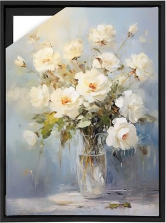 Canvas Frame 30x40 cm, Wooden Floating Frame for Canvas, Detachable Black Frames for Canvas Paintings, Easy to Change Art, Canvas Frame Kit without Glass and Back Panel (Black, 30X40cm)