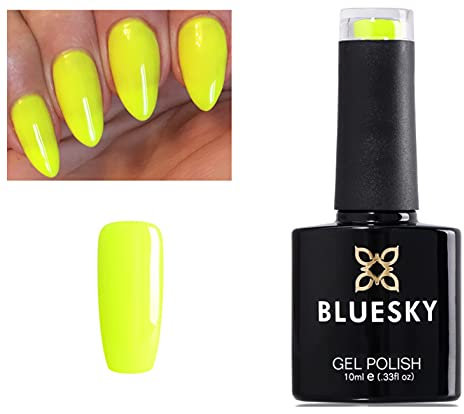 Bluesky Gel Nail Polish Yellow Zorbet Zest Neon Yellow Zorbet Spring Summer Color Neon 34 UV LED Soak Off 10ml (Requires drying under LED/UV Lamp)