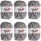 Knitting Wool Yarn Sweater Scarf 6 x 50g Double Knitting Yarn Set Cotton and Ball Large Assorted Colors 100% Acrylic Crochet Knitting Yarn Assorted Colors - Grey