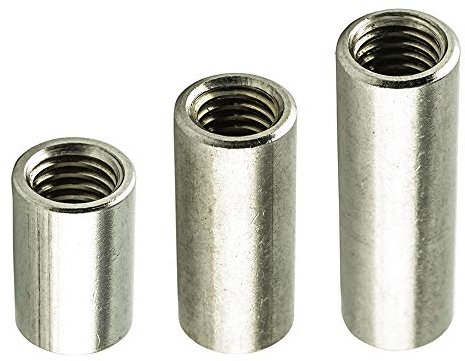 Lot de 5 manchons filetés M12 x 50 mm (diamètre = 10) - Manchons ronds - En acier inoxydable VA A2 V2A - Tube fileté en acier inoxydable - AGBERG