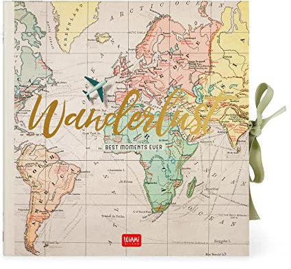 Legami - Album fotografico, Fai da te, Include Kit con Elementi decorativi, 20 Pagine, Idea Regalo, 23x23,5 cm, Tema Travel