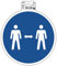 Exacompta 67020E Abstand halten Klebeschild Ø20cm Blau aus UV-beständigem PVC Hinweisschild Schilder Warnhinweis Sticker Aufkleber Türschild