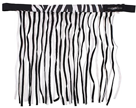 QHP Fliegenfransen mit Klettverschluss Fliegenschutz (Minishetty, Zebra)