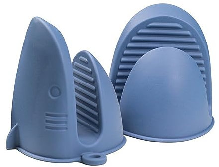 Guanti da forno in silicone, resistenti al calore, antiscivolo, impermeabili, mini guanti da forno perfetti per cucinare, cuocere al forno e barbecue (blu scuro)