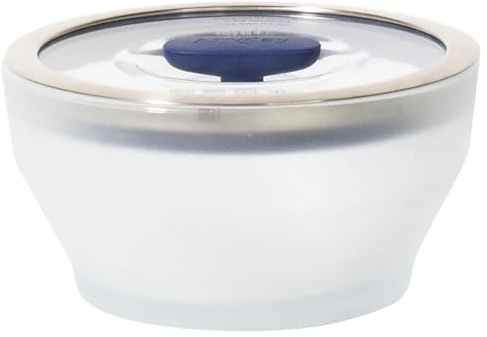 Anyday 4-Cup Microwave Cookware & Glass Container with Glass Lid, Plastic-Free Deep Food Storage | Stackable Airtight Steamer with Vented Lid for Microwave-Safe Reheating, Steaming Vegetables & Rice