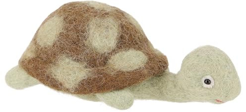 GURU SHOP Filz Eierwärmer, Handgemachte Filzdekoration aus Nepal, Filztier - Schildkröte, Beige, 6x17x8 cm, Küchenaccessoires, Sonstiges