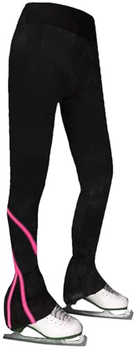 LIUHUO Pantalon de Patinage Artistique pour Fille et Femme - Noir - en Polaire - Respirant - Legging pour Enfants