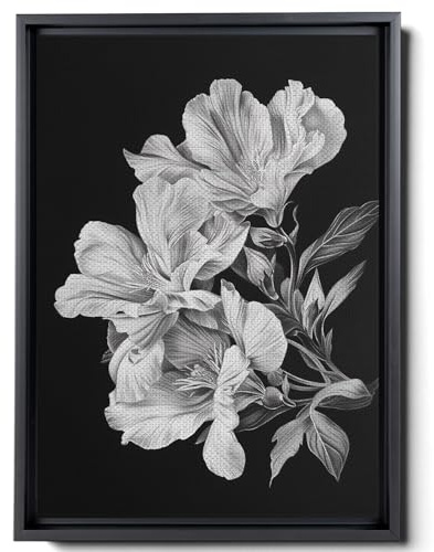 3D Art Prints, 3D Wall Art Decor, Pen and Ink Memorable Month Floral, Handmade Personalize Birth Flower Anniversary Wedding Gift Mothers Day Tattoo Sketch State Flower, Canvas,Art