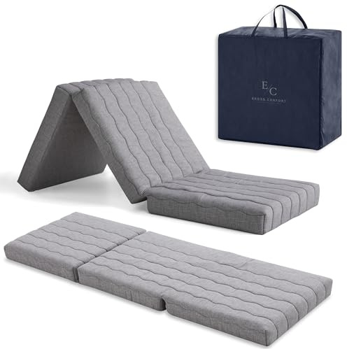 Colchon Plegable para Furgonetas Camper, Caravanas. Espuma HD + 2 cm Viscoelástica. Colchon Plegable Invitados Transpirable Funda Lavable Altura 12 cm