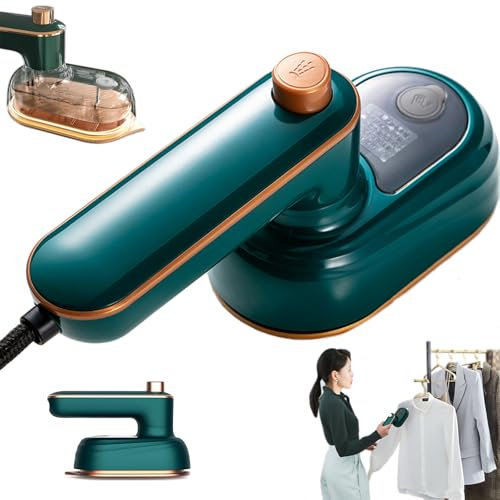 Ohphnt Mini Plancha Viaje,Mini Plancha Costura,Pequeña Plancha Ropa De Vapor Rotativa,50MLHandheld Household Iron con Tanque De Agua,Calentamiento Rápido, Ideal para Viajes, Hogar Y Oficina